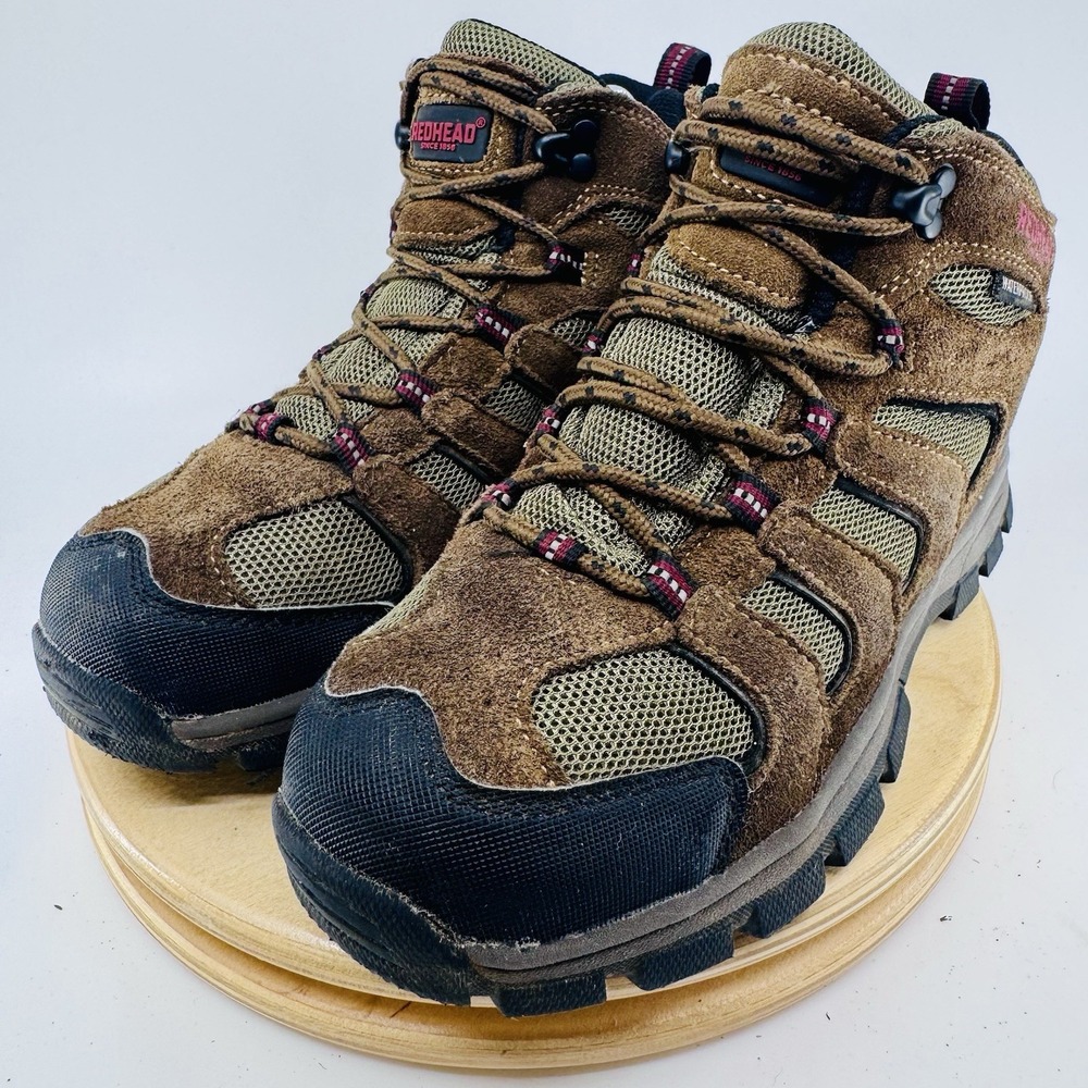 RedHead Zipline Waterproof Hiking Boots boys 6 Brown Mid Hiking Trail Shoes